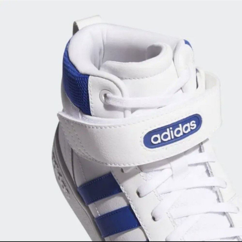 New Adidas Postmove Mid Shoes Men's Cloud White & Royal Blue - - Picture 5 of 6